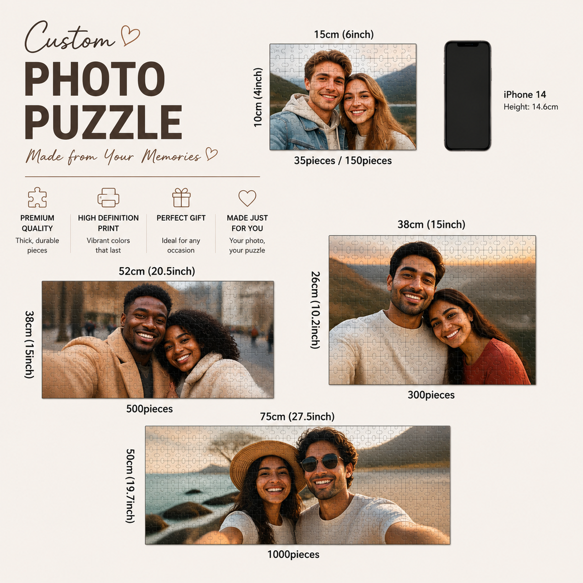 Personalized Photo Puzzle | Handmade Custom Jigsaw Gift from Your Picture