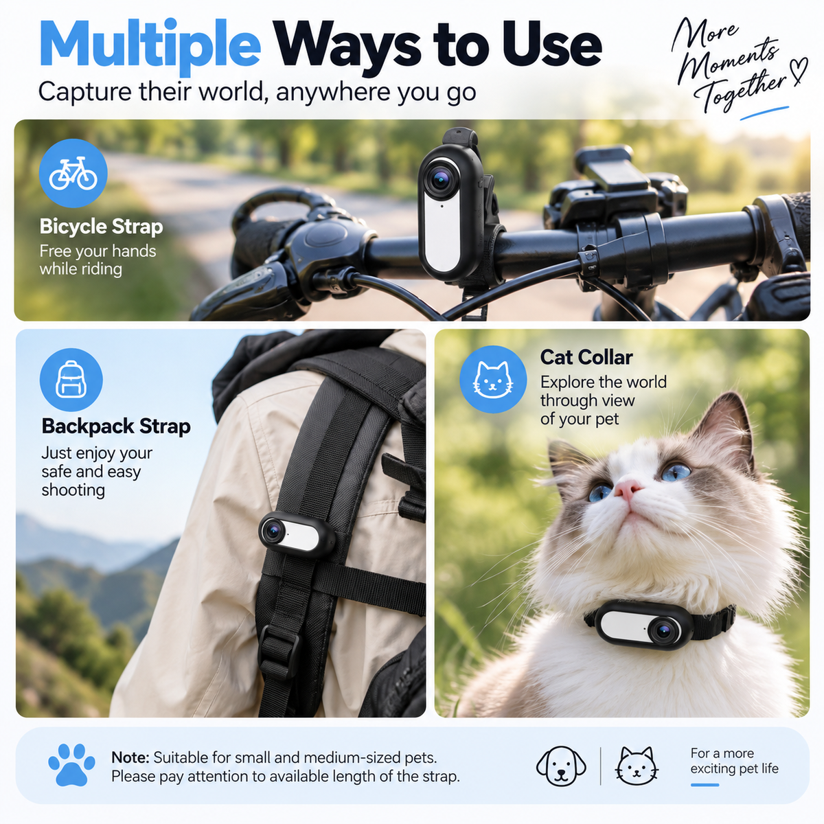 1080P Full HD Pet Camera Collar with Memory Card – Mini Action Camera for Cats & Dogs