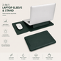 3-in-1 PU Leather Laptop Sleeve Case with Adjustable Stand & Mouse Pad for 13–16 Inch Laptops