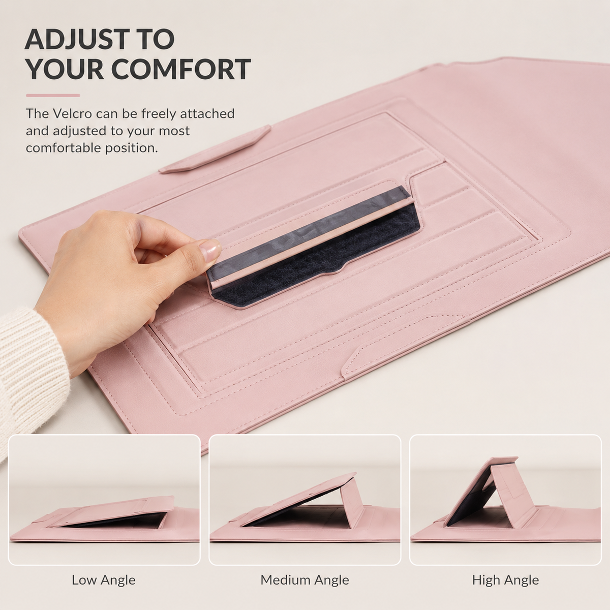 3-in-1 PU Leather Laptop Sleeve Case with Adjustable Stand & Mouse Pad for 13–16 Inch Laptops