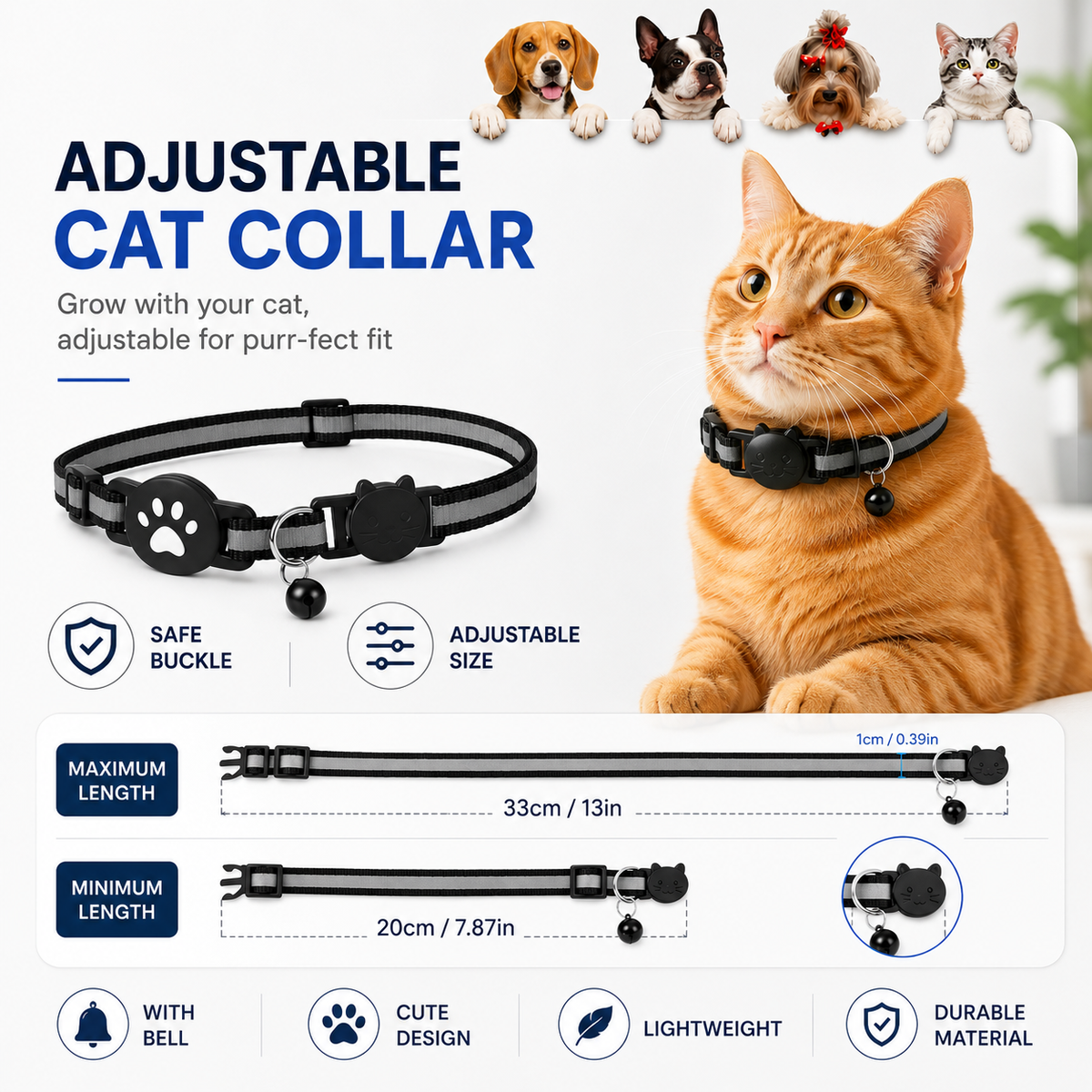 GPS Smart Pet Tracker Collar for Cats & Dogs | Compatible with iOS and Android