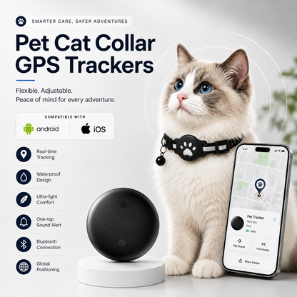 GPS Smart Pet Tracker Collar for Cats & Dogs | Compatible with iOS and Android