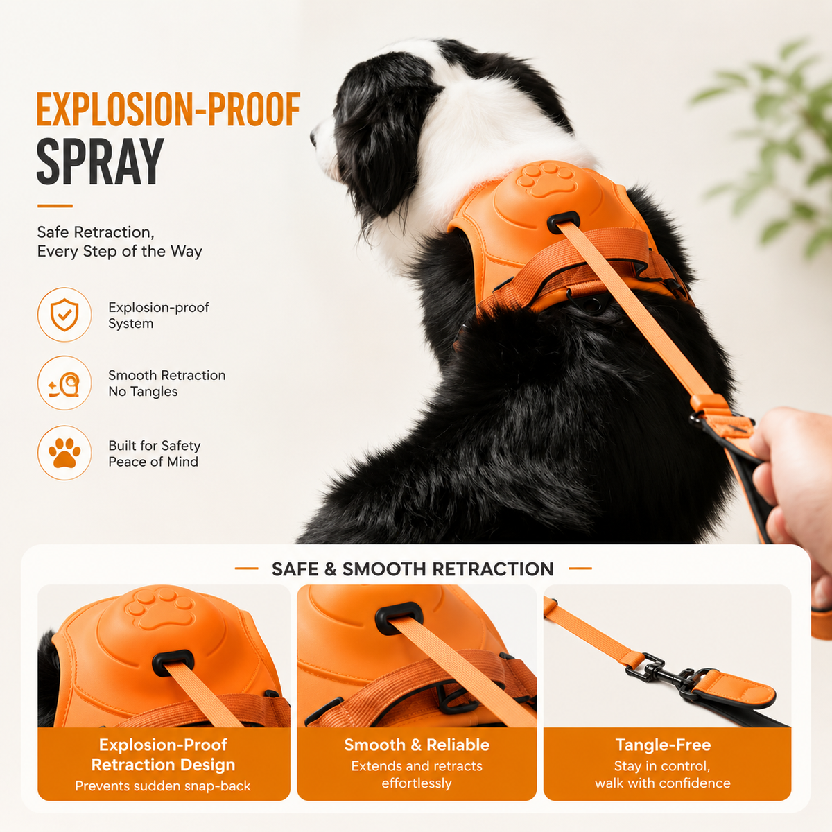 2-in-1 Retractable Dog Harness with Built-in Leash | No-Pull Adjustable Pet Harness