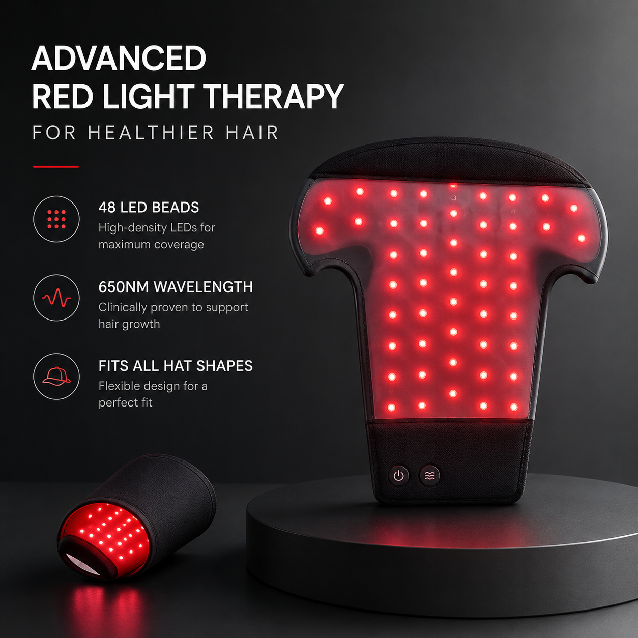 LED Red Light Hair Growth Cap | Scalp Therapy for Hair Loss Treatment