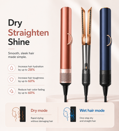 2-in-1 Hair Dryer Straightener | Salon Results at Home