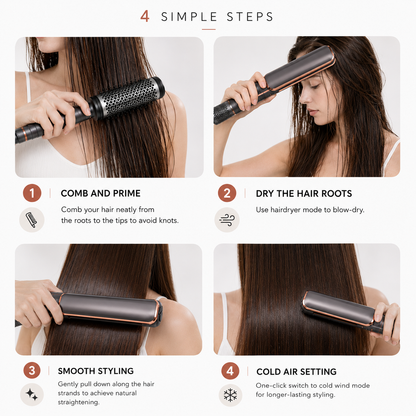 2-in-1 Hair Dryer Straightener | Salon Results at Home