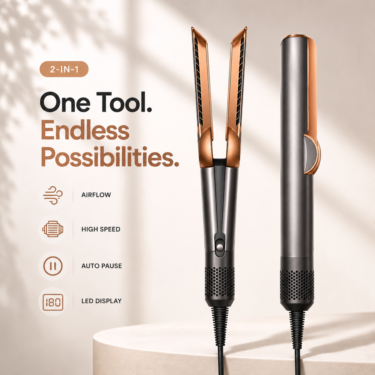 2-in-1 Hair Dryer Straightener | Salon Results at Home