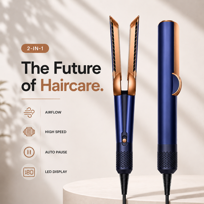 2-in-1 Hair Dryer Straightener | Salon Results at Home