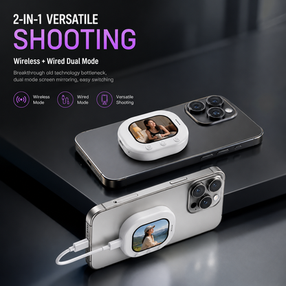 Wireless Magnetic Selfie Monitor for iPhone & Android | Real-Time Back Camera Preview Screen