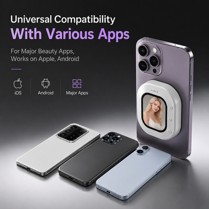Wireless Magnetic Selfie Monitor for iPhone & Android | Real-Time Back Camera Preview Screen