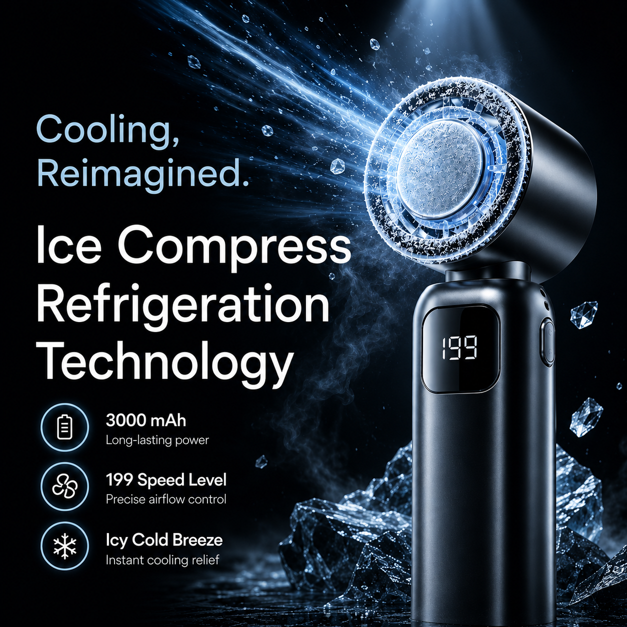 Portable TurboJet™ Mini Air Conditioner Fan | Ice Compress Refrigeration