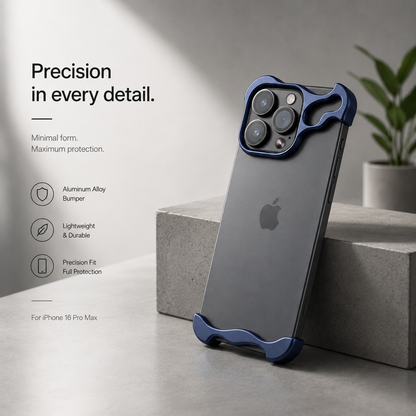 Ultra-Thin Minimalist Aluminium Bumper Phone Case with Lens Protector for iPhone