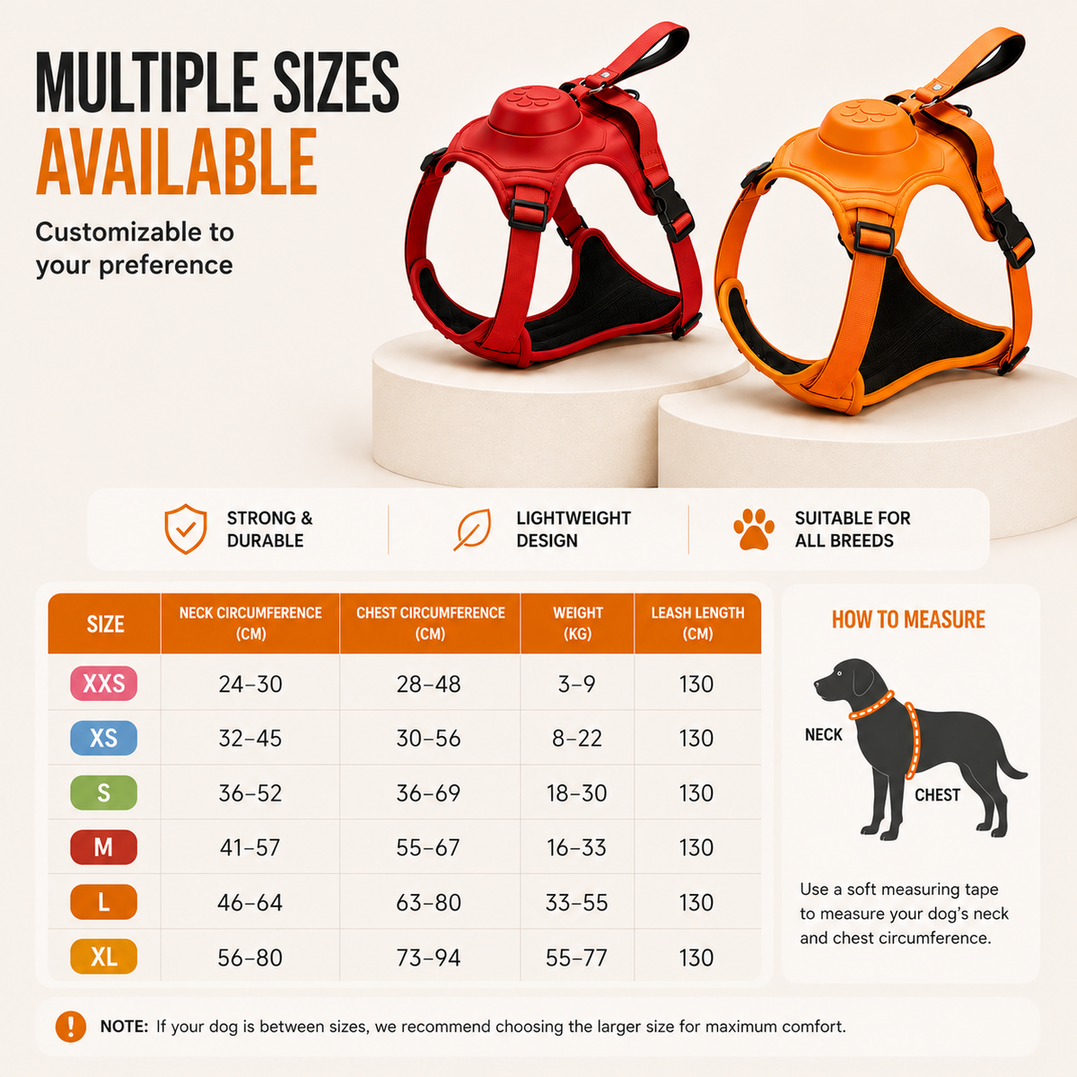 2-in-1 Retractable Dog Harness with Built-in Leash | No-Pull Adjustable Pet Harness