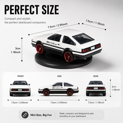 Premium Drifting Sports Car Dashboard Ornament – 360° Rotating Racing Car Interior Decor