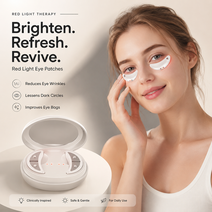 EMS Microcurrent Red Light Eye Therapy Device, for Dark Circles, Puffiness & Fine Lines