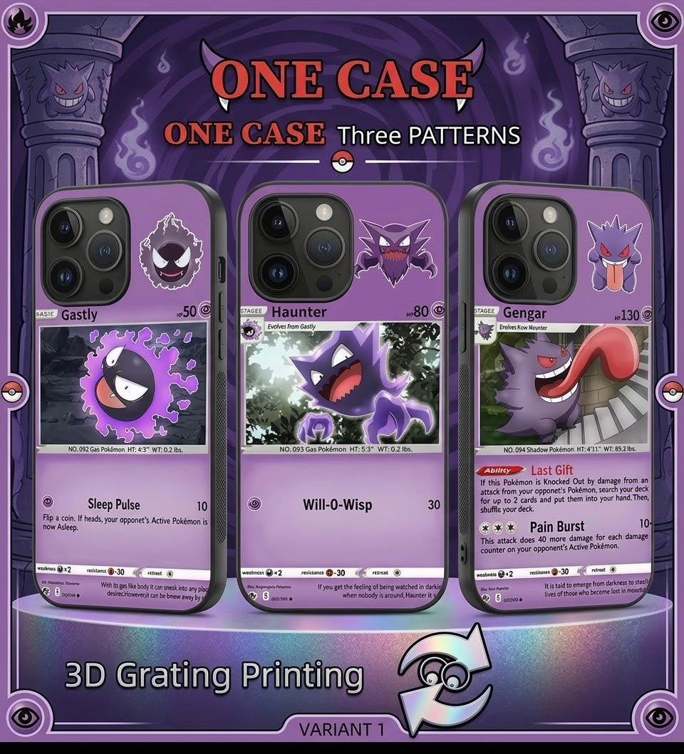 Pokémon Card-Inspired 3D Phone Case – Creative Anime Cover for iPhone, Samsung