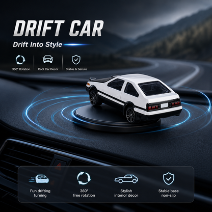 Premium Drifting Sports Car Dashboard Ornament – 360° Rotating Racing Car Interior Decor
