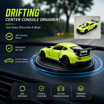 Premium Drifting Sports Car Dashboard Ornament – 360° Rotating Racing Car Interior Decor