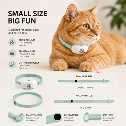 Smart Rechargeable Laser Cat Collar – Automatic Interactive Toy for Cats & Kittens