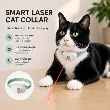 Smart Rechargeable Laser Cat Collar – Automatic Interactive Toy for Cats & Kittens
