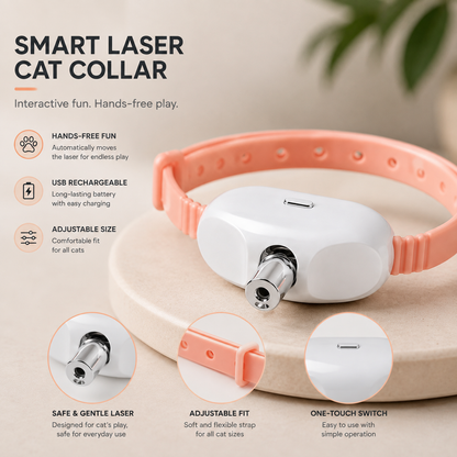 Smart Rechargeable Laser Cat Collar – Automatic Interactive Toy for Cats & Kittens
