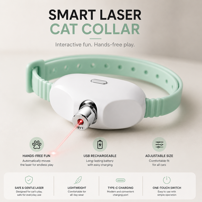 Smart Rechargeable Laser Cat Collar – Automatic Interactive Toy for Cats & Kittens